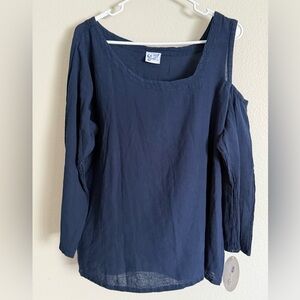 Oh My Gauze! NWT Drift Cotton Asymmetrical Top Size 2 Lagenlook